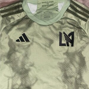 Adidas Light Green Soccer Jersey with Black Accents